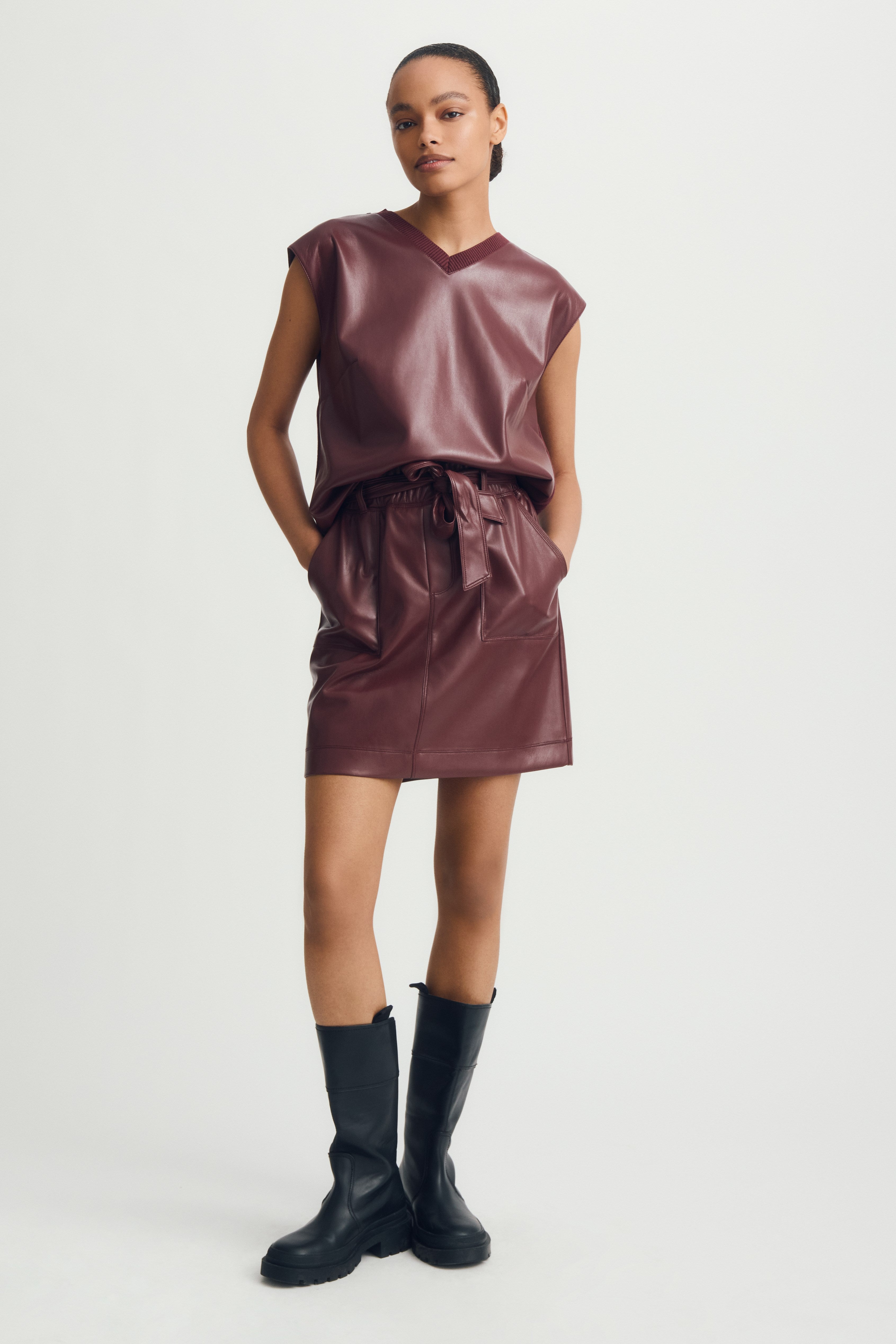 JAELA SKIRT-Dk burgundy