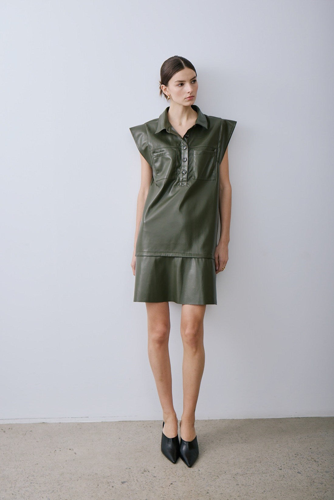 KIMY DRESS-Dk khaki