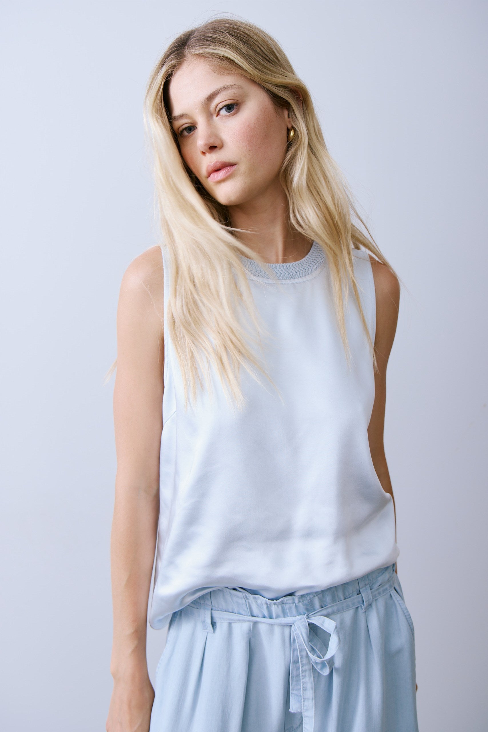 KINSLEY TOP - Bleu glacé