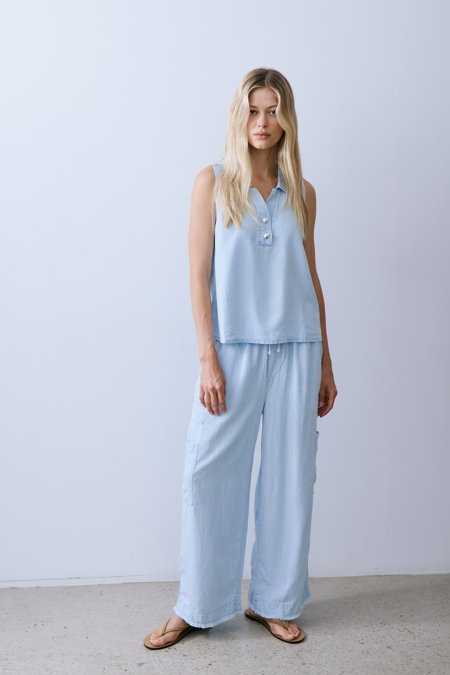 LEON PANT-Lt super bleached