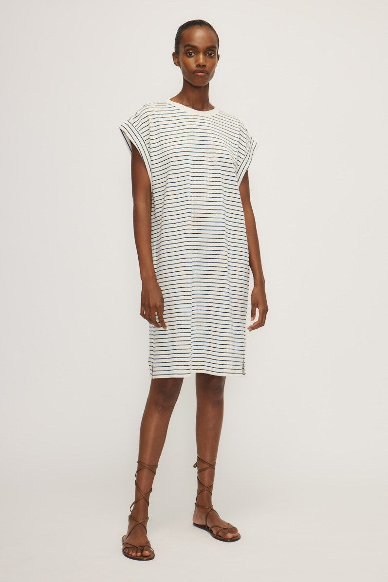 MANILA DRESS-Navy stripe