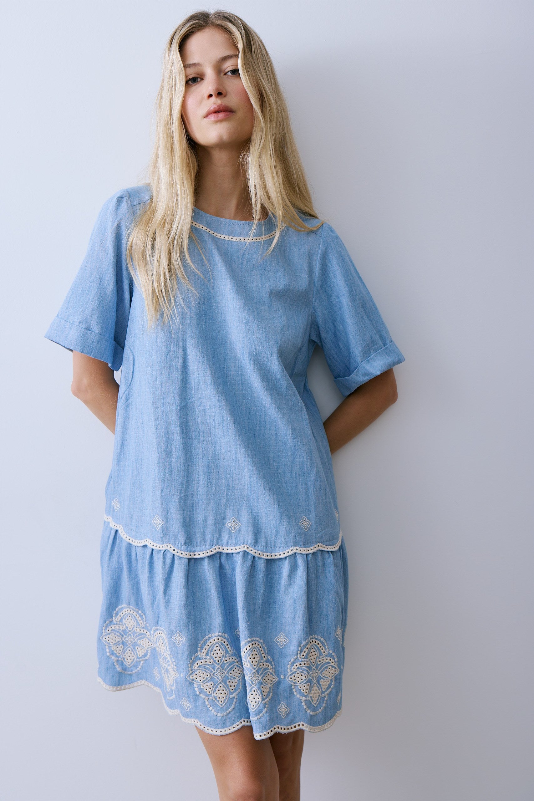 MAVIE DRESS-Lt blue denim