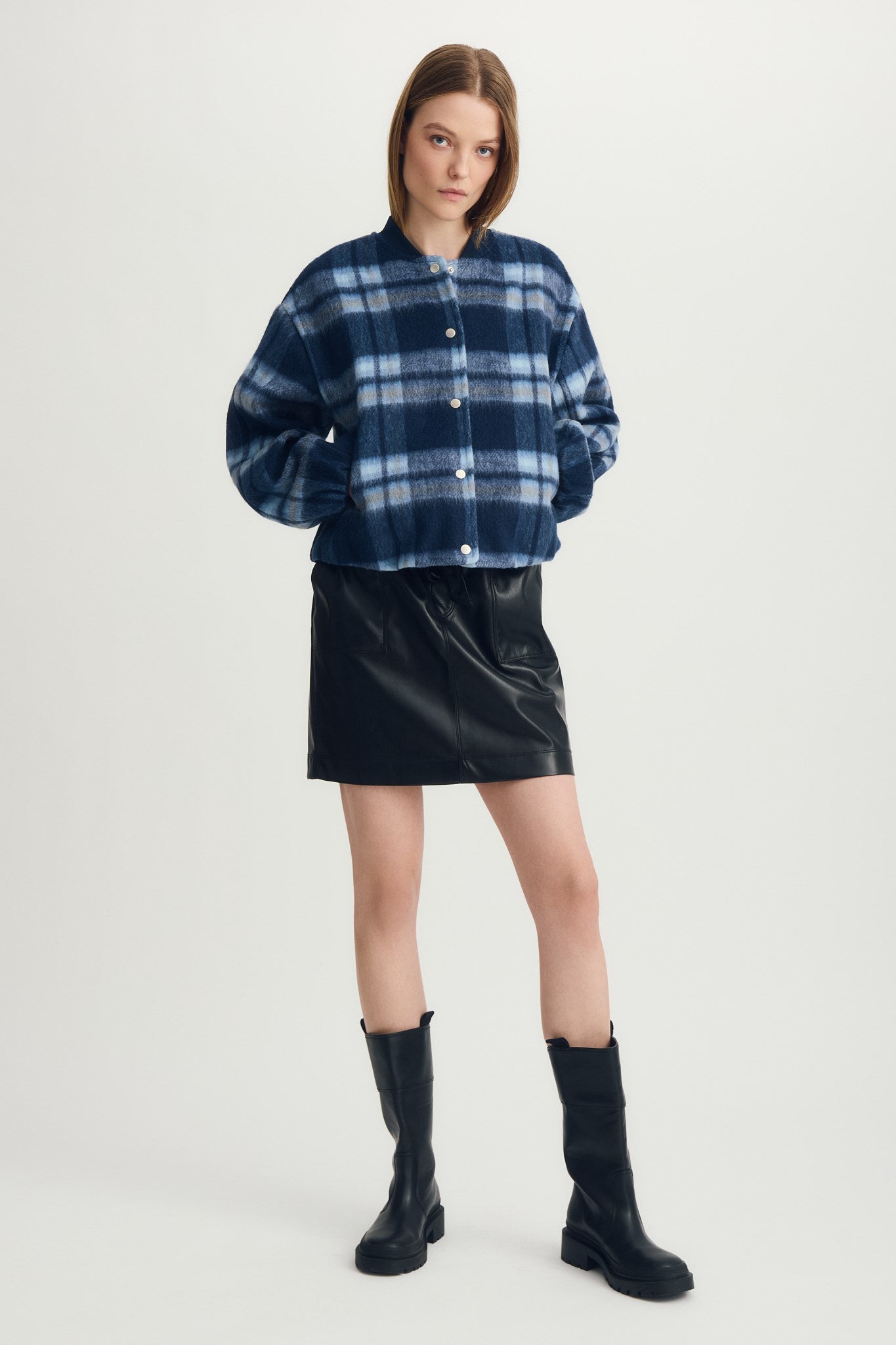SOFIE JACKET-Blue plaid
