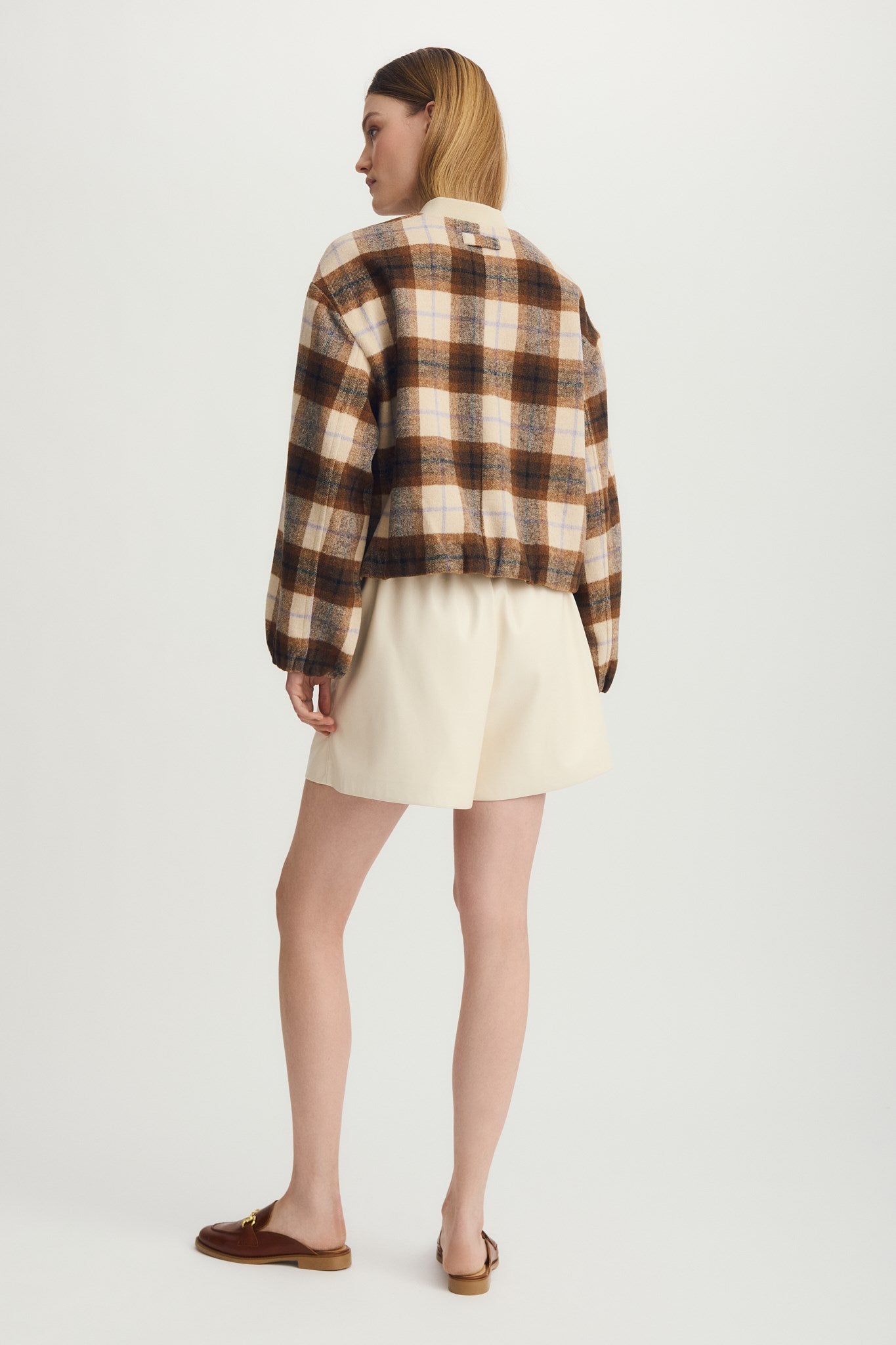 SOFIE JACKET-Camel plaid