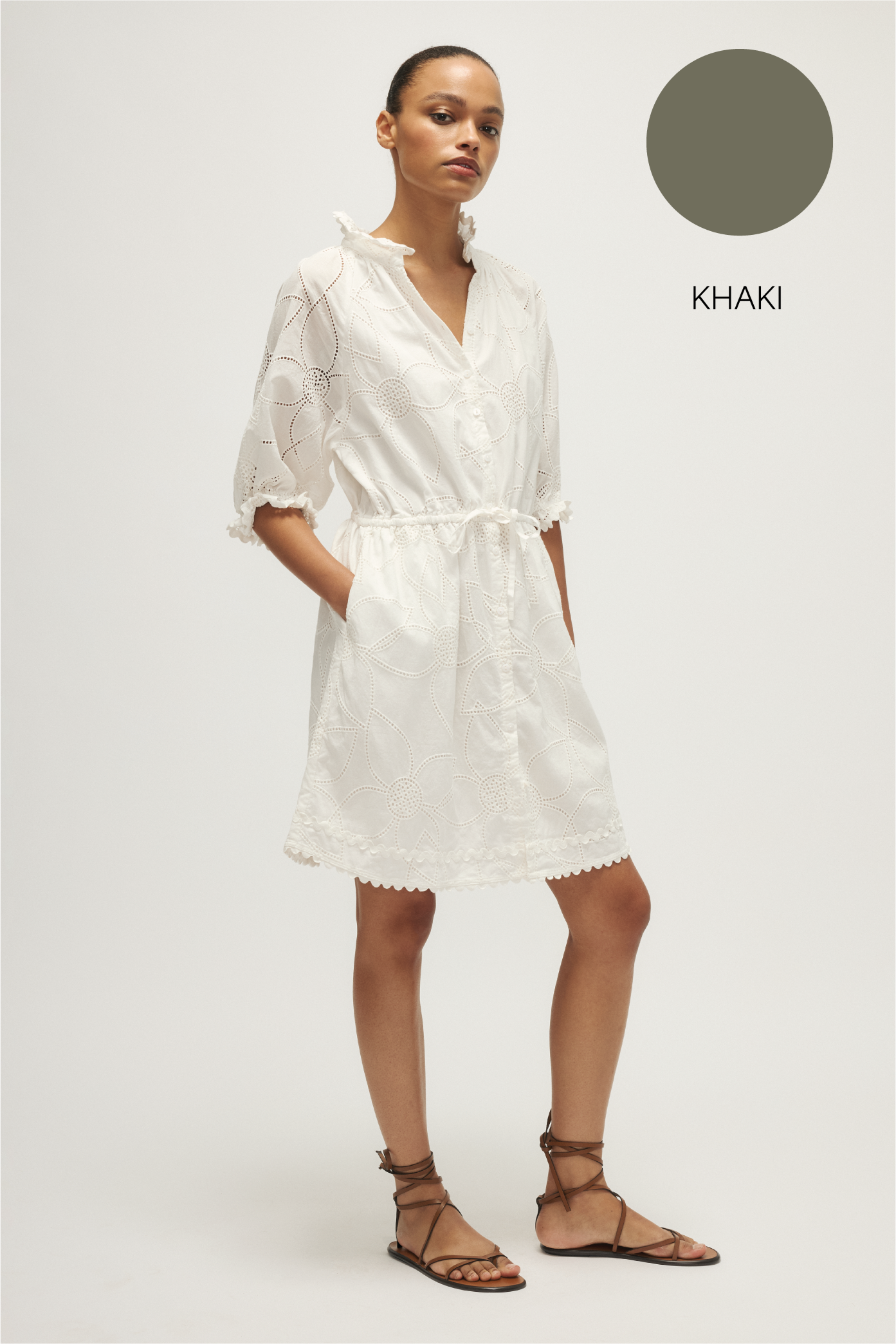 ROBE SUZAN - Kaki vert