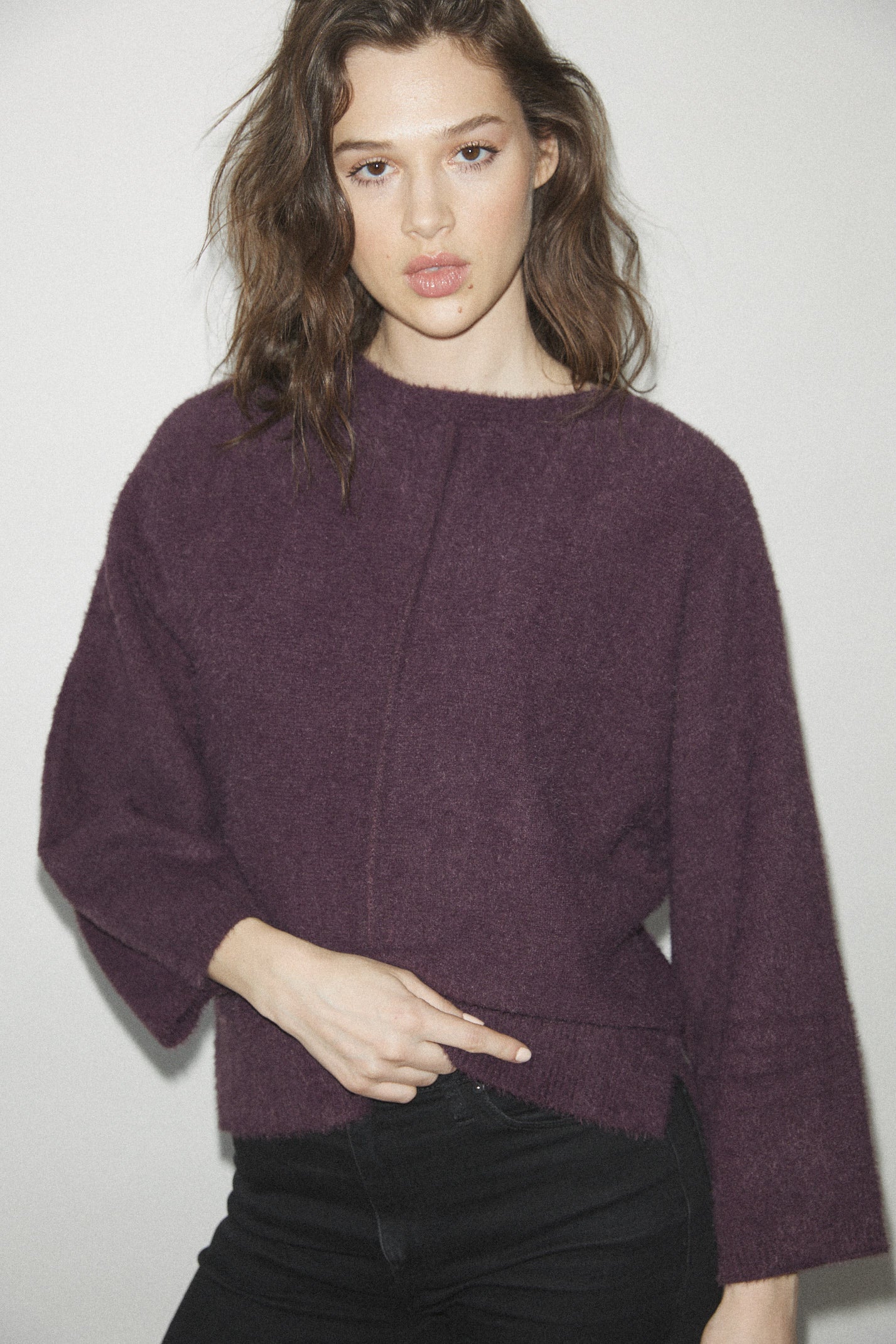 Caissa plum burgundy sweater